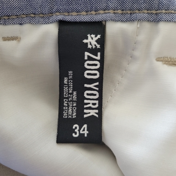 NWT Zoo York Men's Bowery II Khaki Tapered Fit Jeans Size 34 - Picture 8 of 8